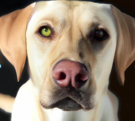 yellow lab green eyes