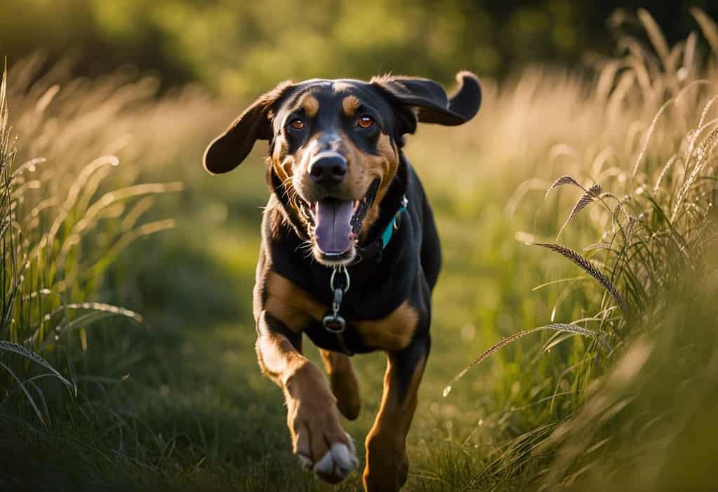 yellow lab coonhound mix